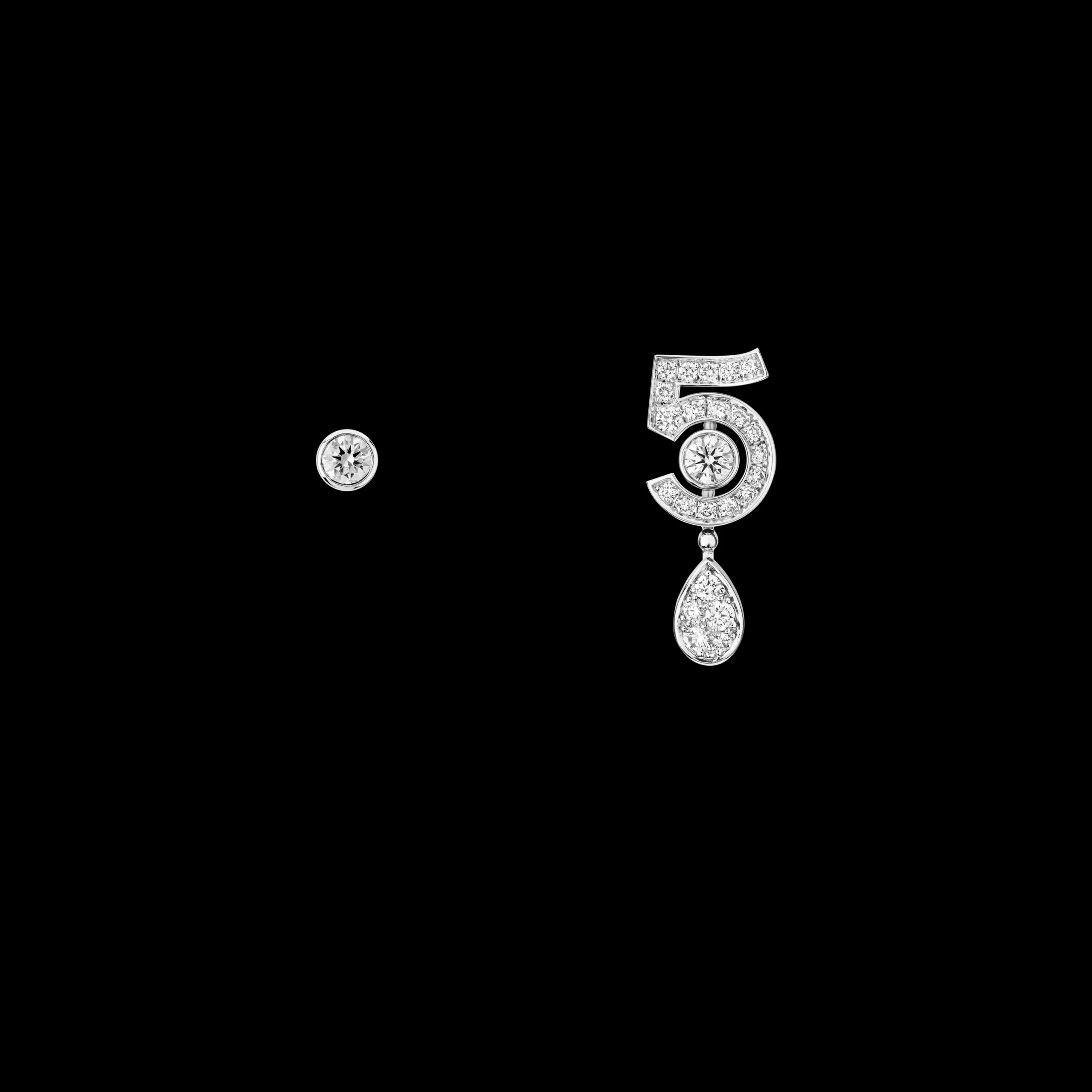 Chanel Eternal N°5 Transformable Earrings White Gold - Image 9