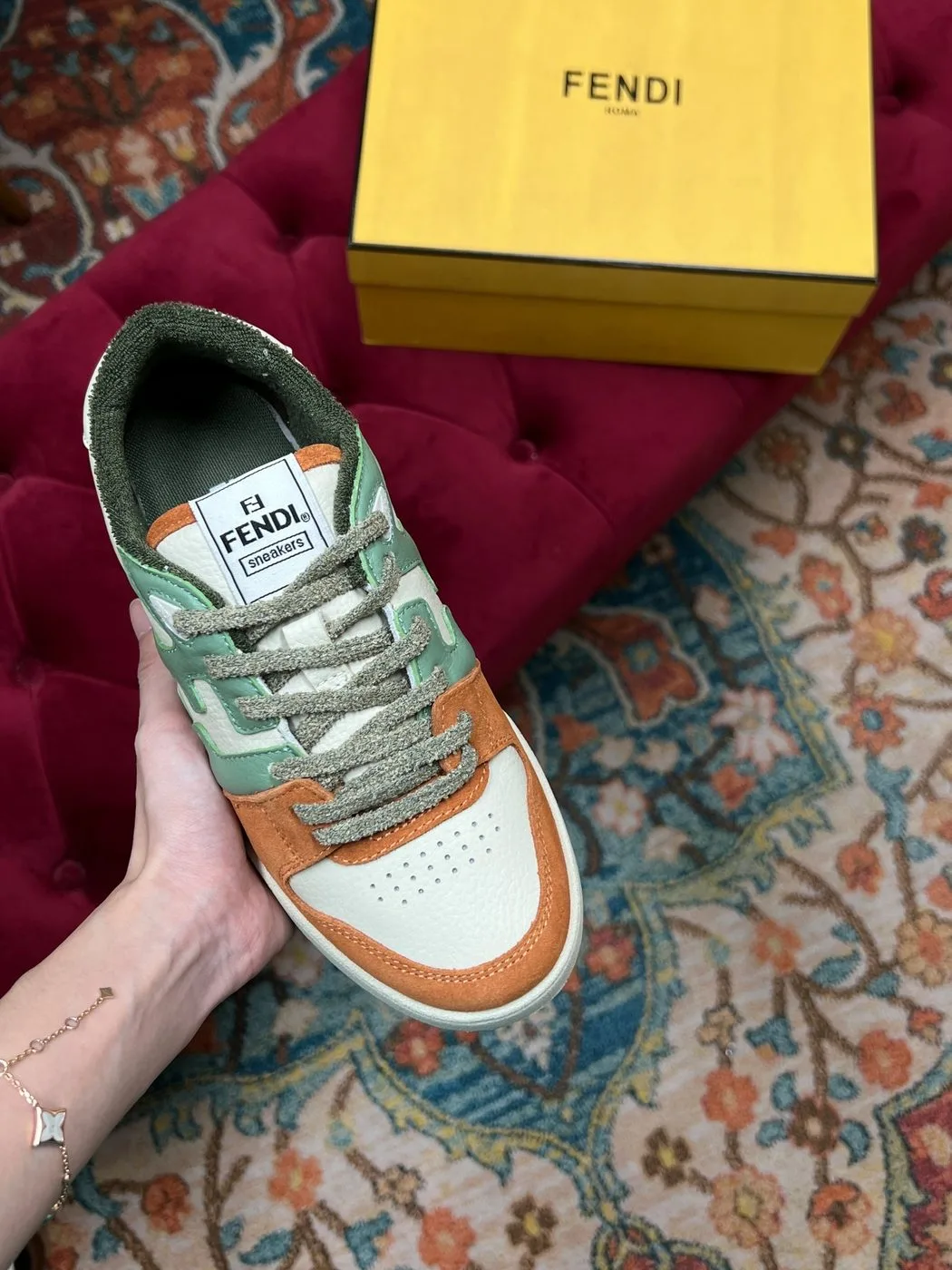 Fendi Match Low Tops In Amaranth 8E8252AI1NF1H1E - Image 5