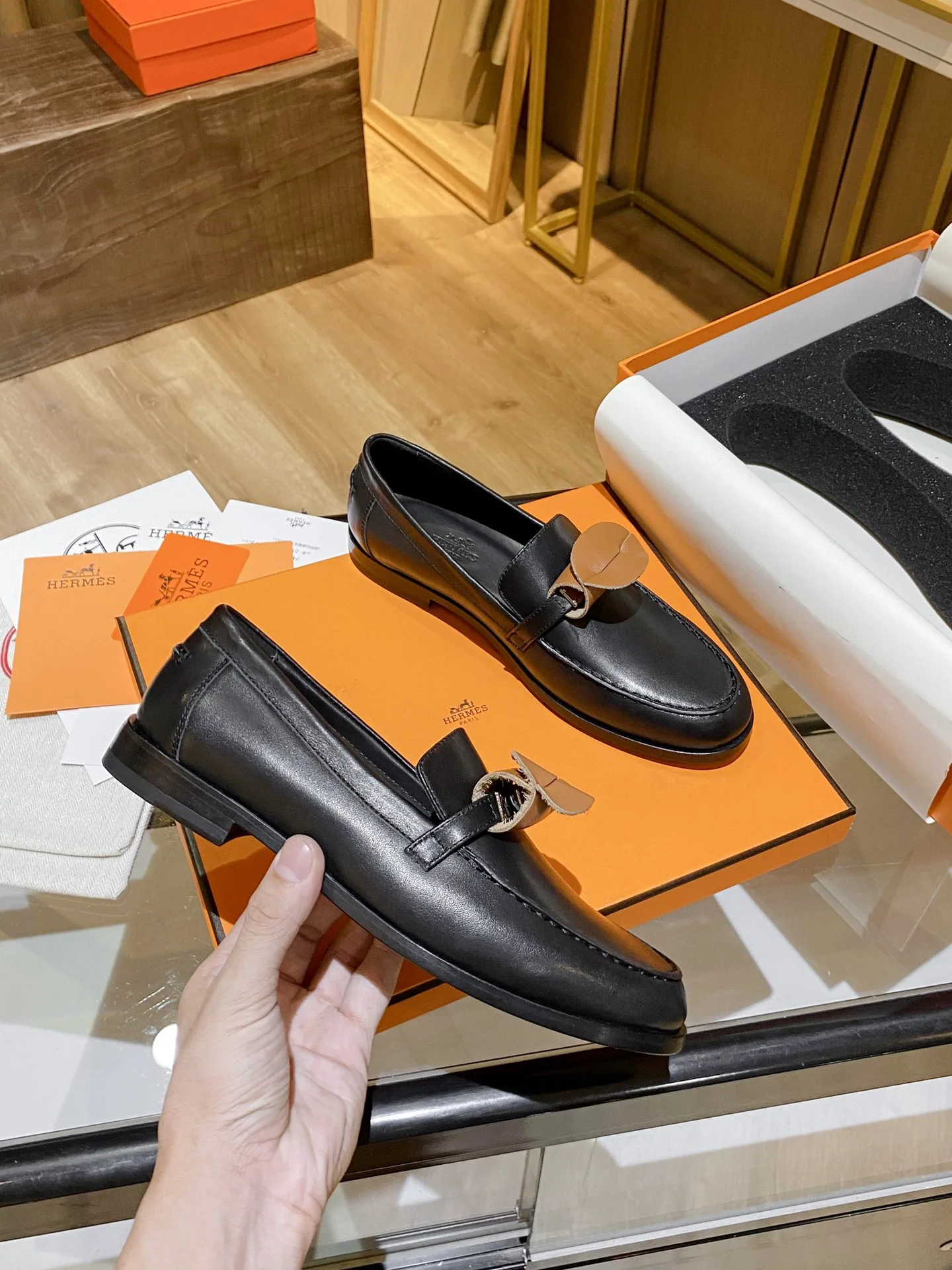 Hermes Destin Loafers Black - Image 7