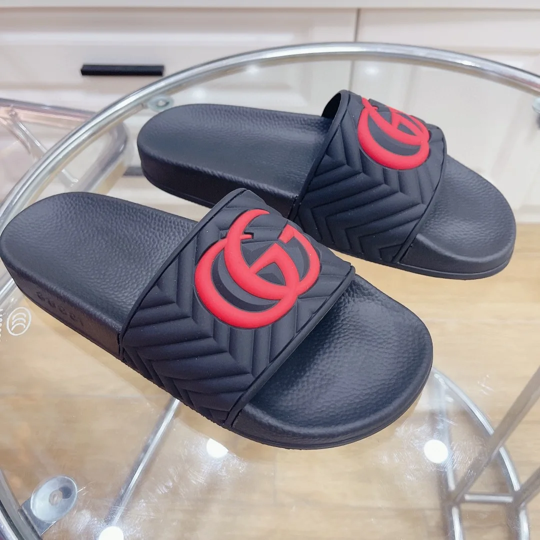 Alternative view of Gucci Women’s Quilted GG Rubber Slide Black And Red