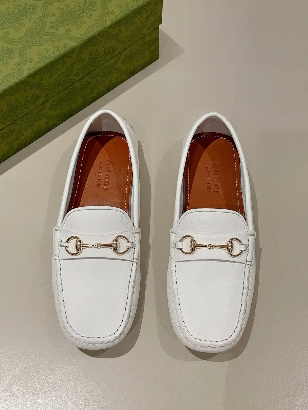 Gucci Men’s Horsebit Driver White - Image 5