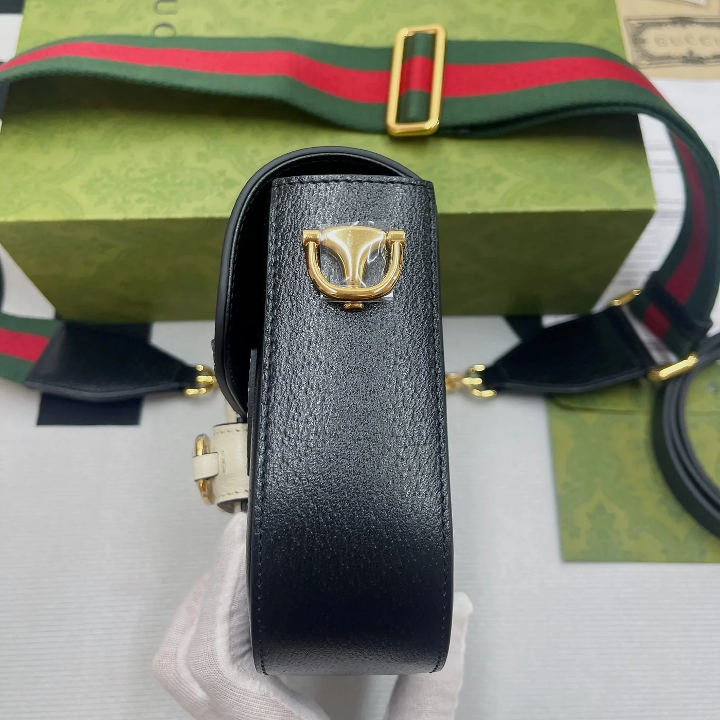 Gucci x Adidas Horsebit 1955 Mini Bag Black , / GG - Image 3