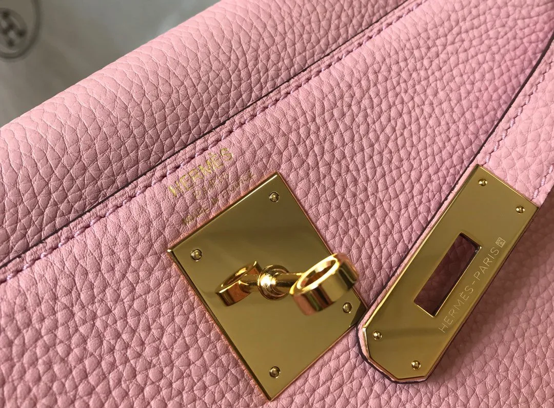 Hermes Kelly Bubblegum Pink Togo Bag - Image 4