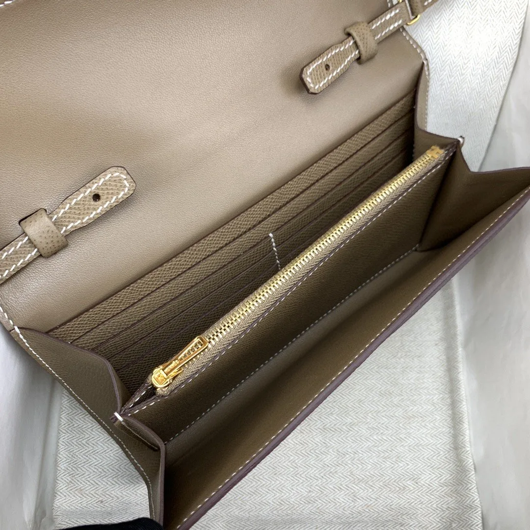 Hermes Constance Long Togo Wallet Brown, Gold Toned Hardware Bag - Image 4