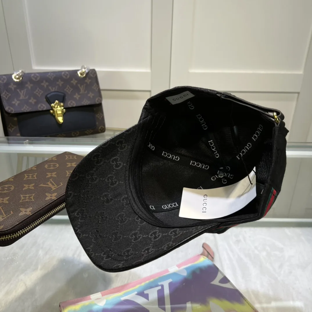 Gucci Original GG Canvas Baseball Hat With Web Black GG - Image 5