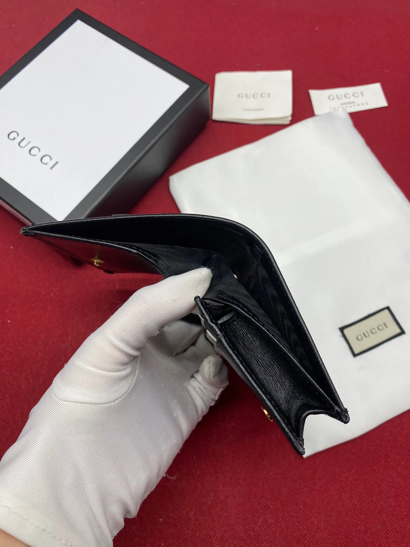 Gucci Horsebit 1955 Card Case Wallet Black Womens Wallet / GG - Image 9