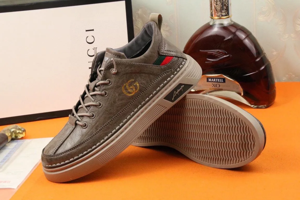 Alternative view of Gucci Men’s Sneakers With Logo GG Gold Web Brown
