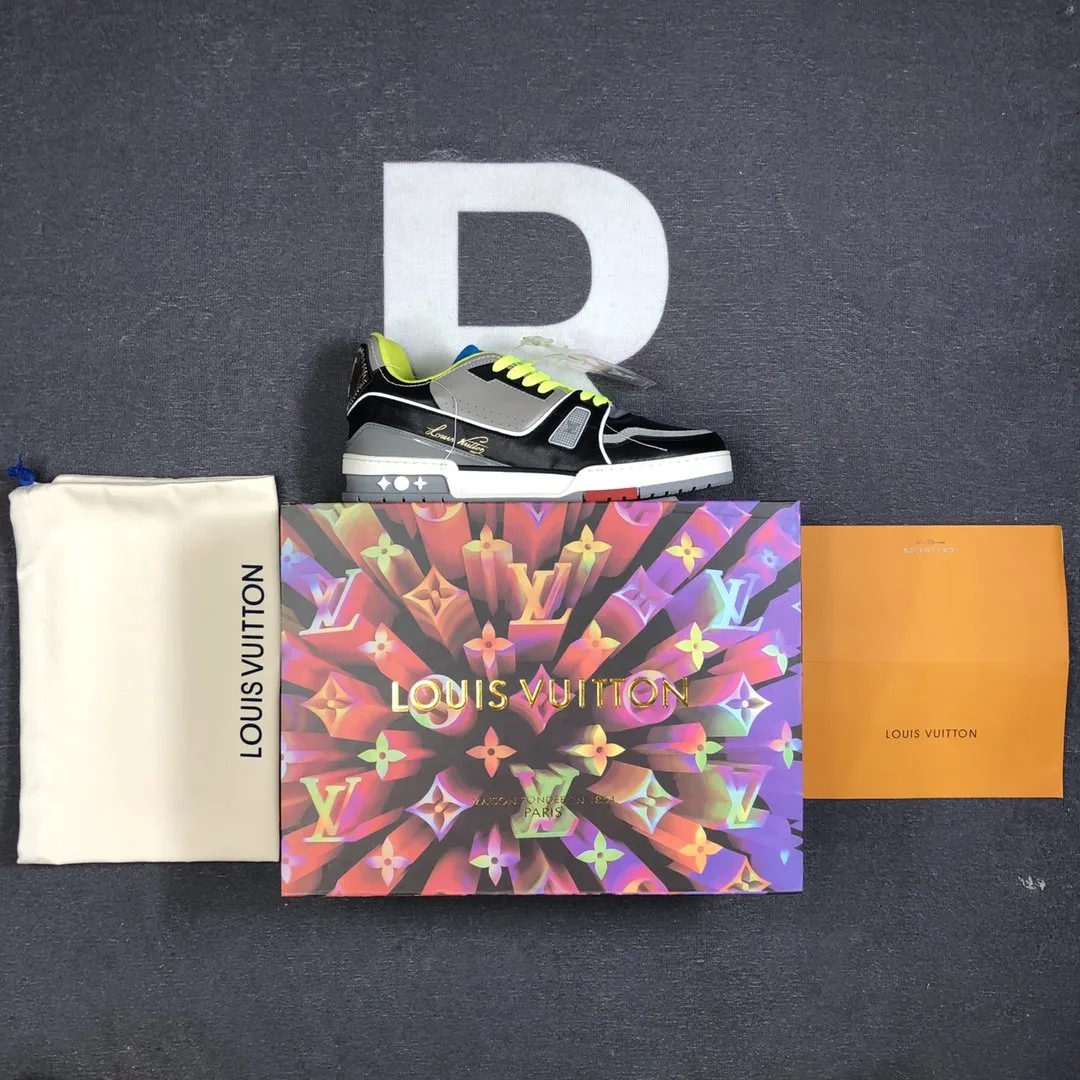 Louis Vuitton Trainer Sneaker Rubber Monogram Denim Multiple Color Virgil Abloh - Image 3