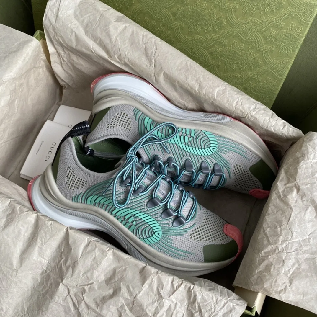 Gucci Run Men’s Sneaker Gray Orange - Image 2