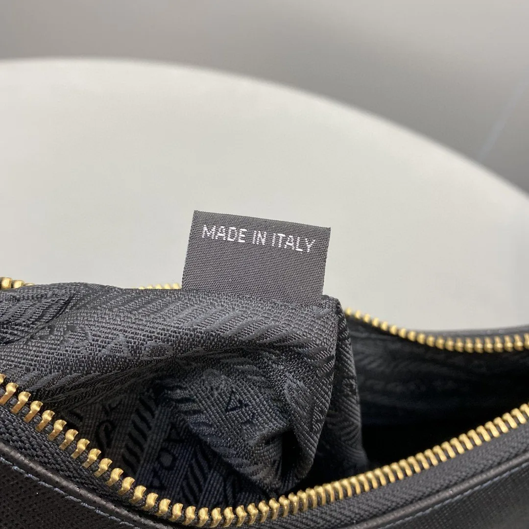 Prada Re- 2005 Saffiano Shoulder Bag Black - Image 4