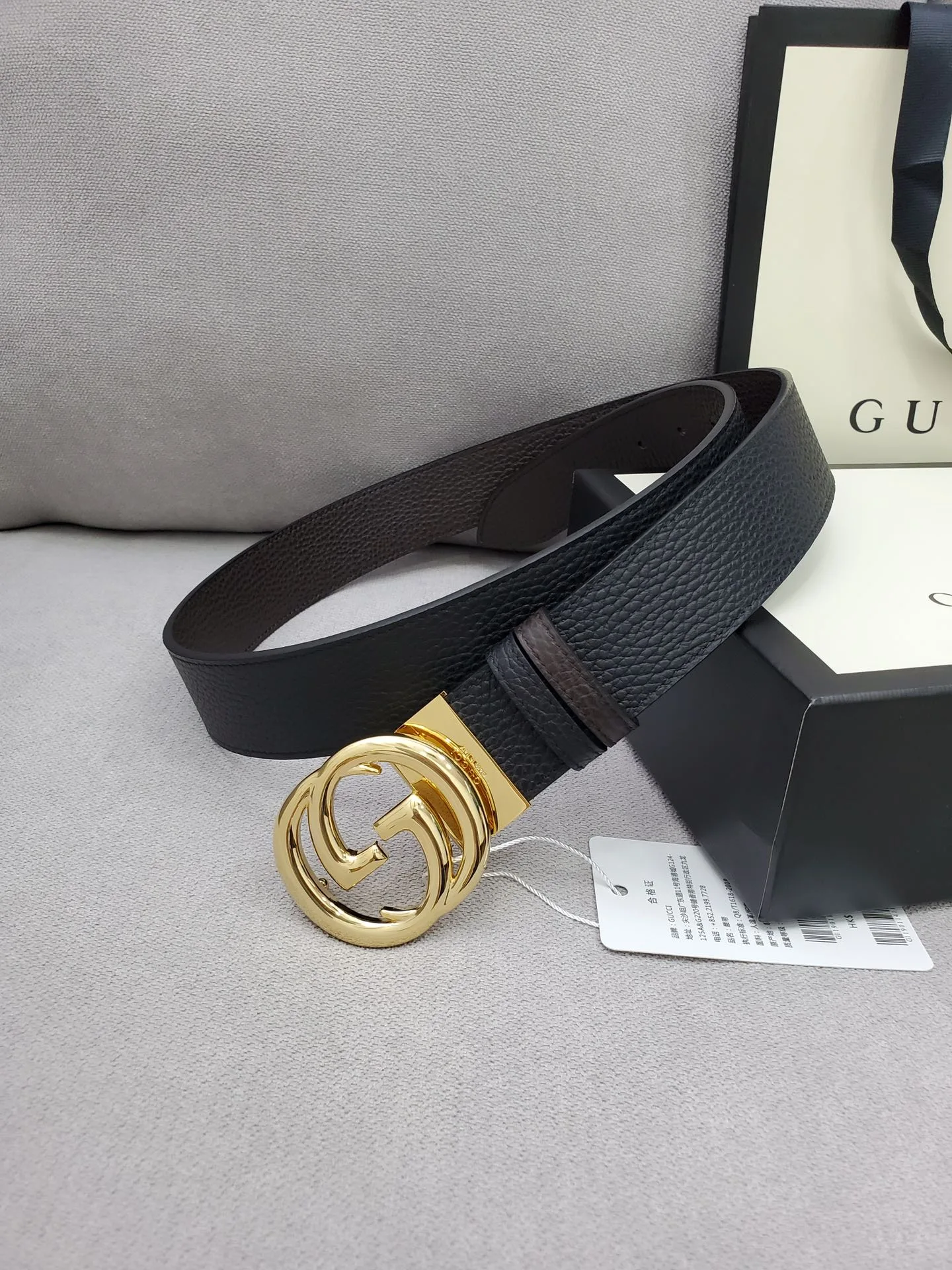 Gucci Belt With Interlocking G Buckle Black - Image 8