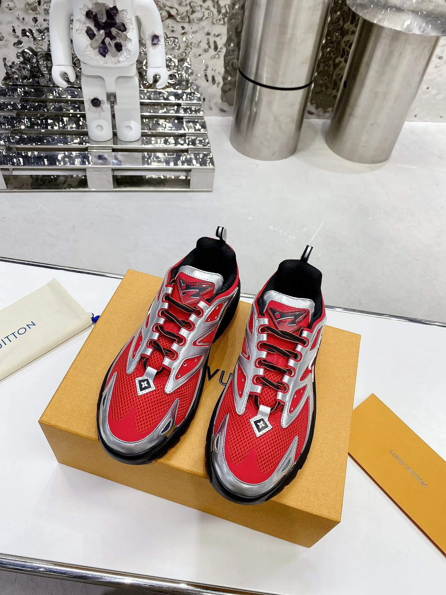 Louis Vuitton Men’s LV Runner Tatic Sneaker Red - Image 3