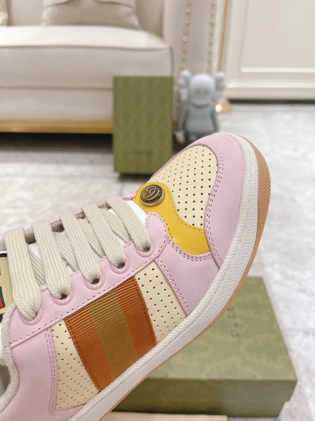 Alternative view of Gucci Lovelight Screener Sneaker Pale Pink GG Shoes