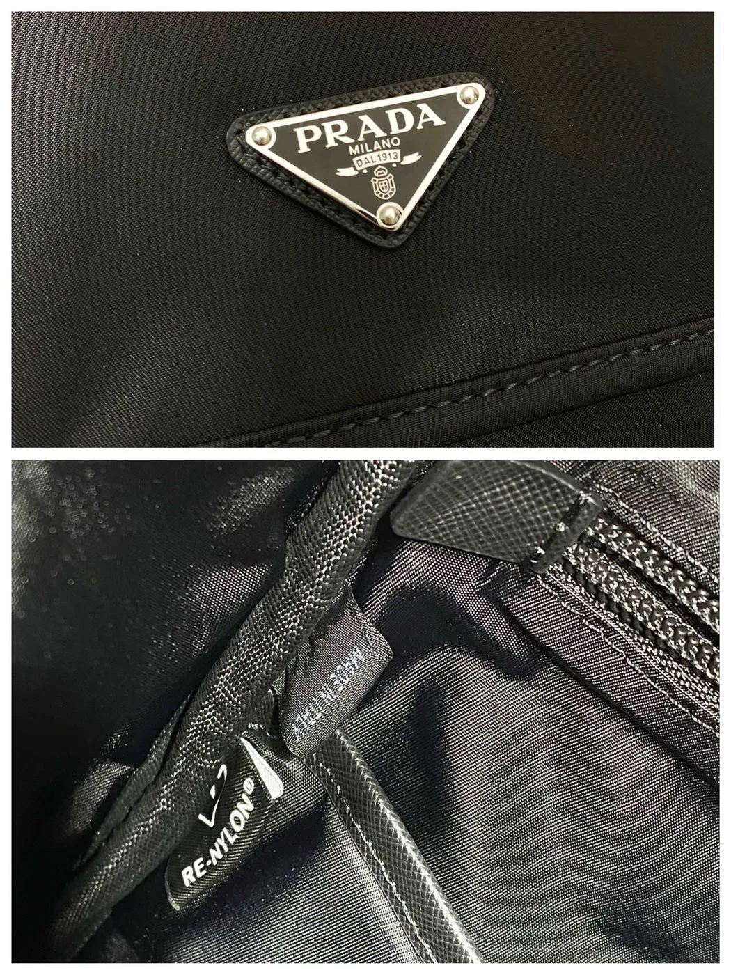Prada x Adidas Re-Nylon And Saffiano Backpack Black - Image 4