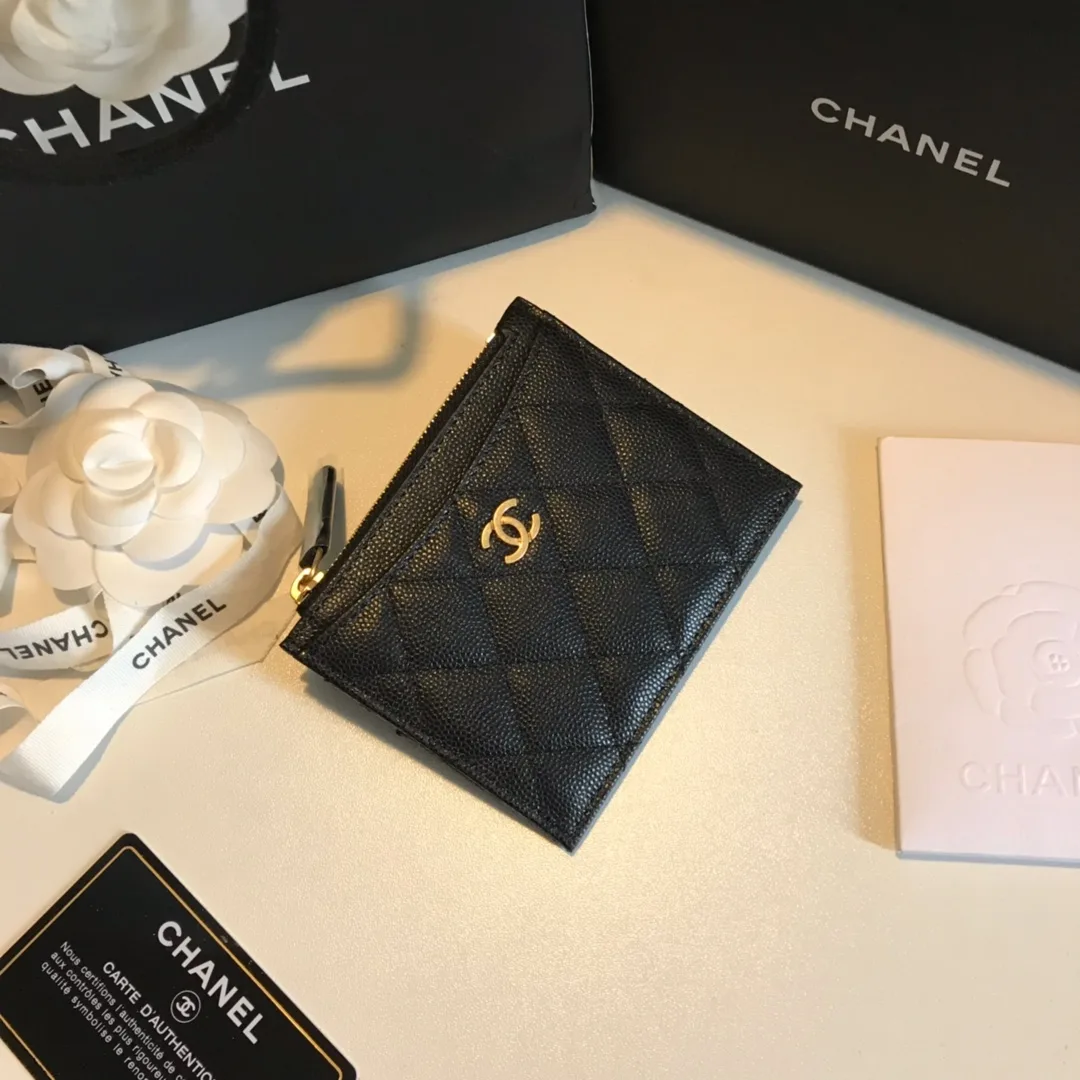 Chanel Flat Card Holder Black Bag / - Image 3