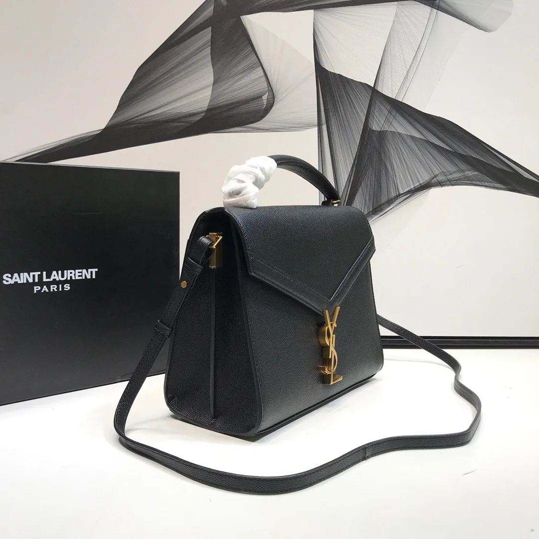 Saint Laurent Cassandra Medium Top Handle Bag In Grain Black / YSL - Image 8