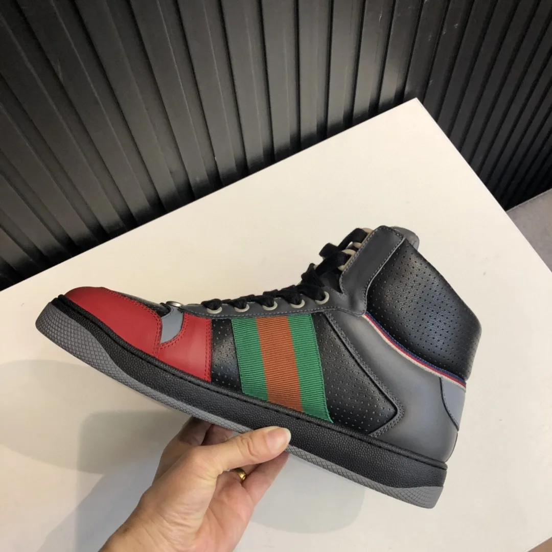 Alternative view of Gucci Men’s Screener Distressed High-Top Sneakers Black