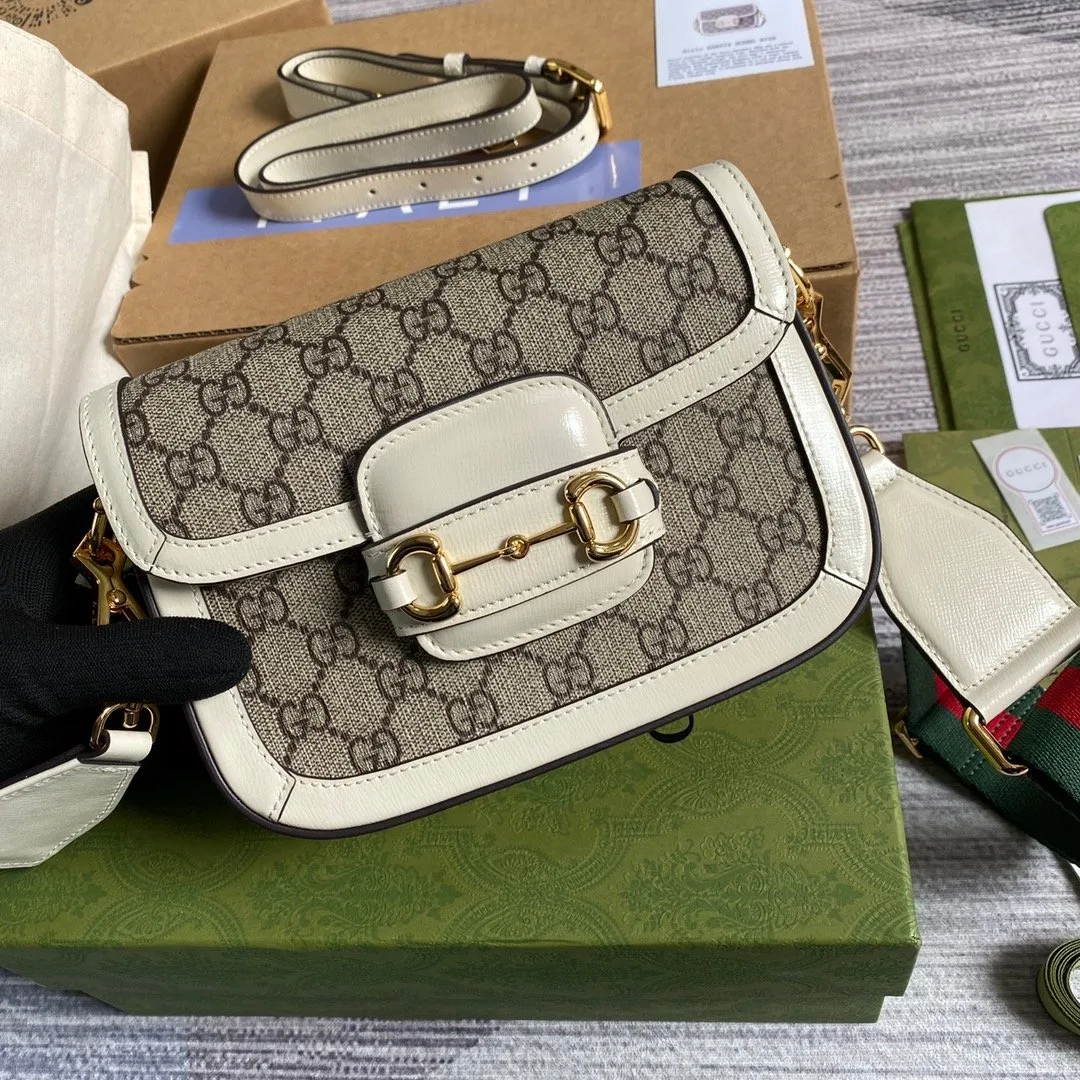 Gucci Horsebit 1955 GG Mini Bag White - Image 5