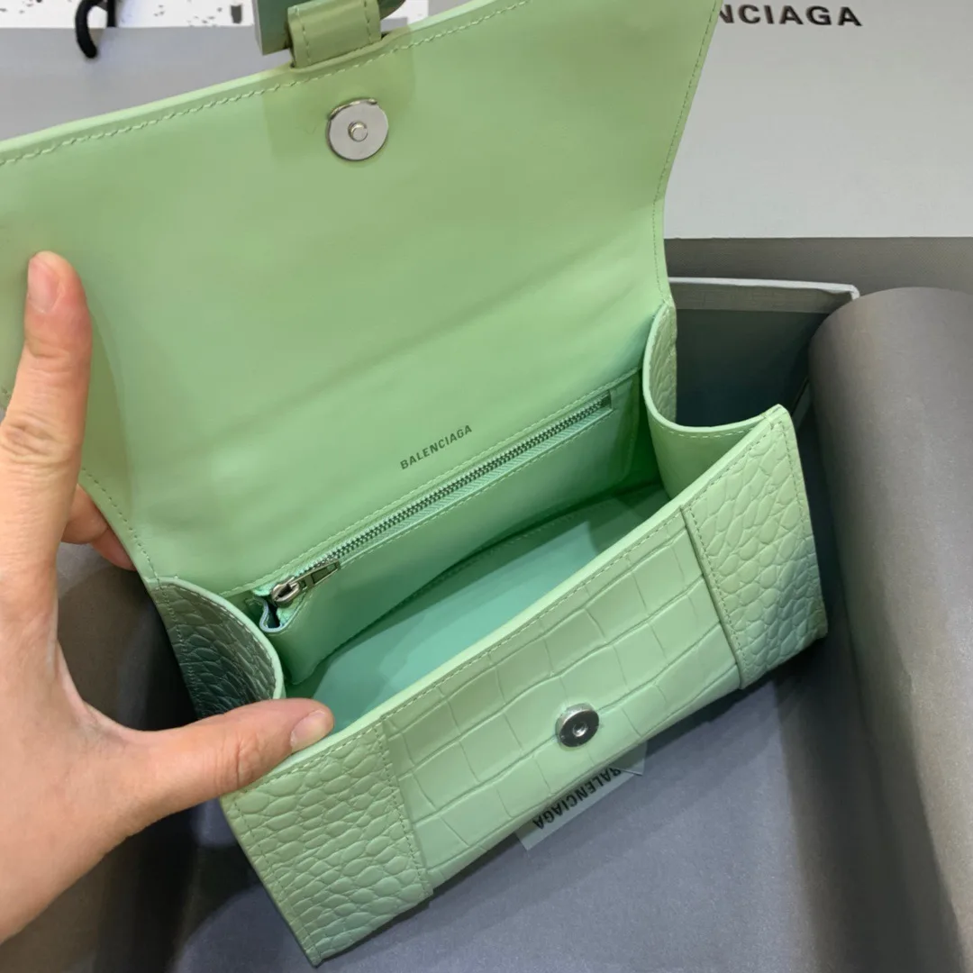 Balenciaga Hourglass Small Handbag In Light Green - Image 4