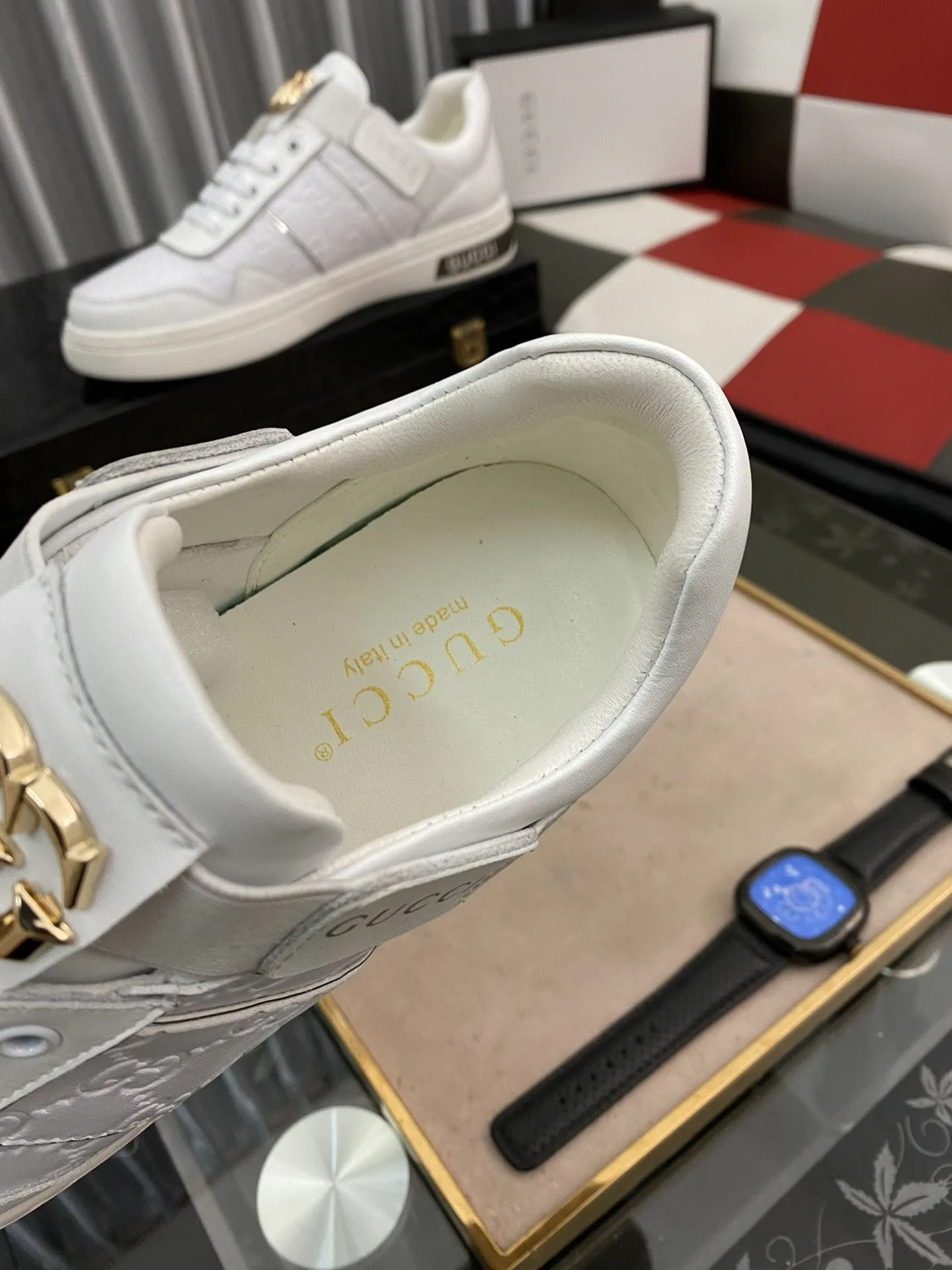 Alternative view of Gucci Men’s GG Embossed Sneaker Loafer With GG White