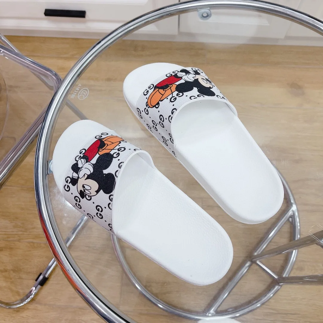 Gucci Women’s GG Slide Sandal With Mickey Mouse White - Image 5