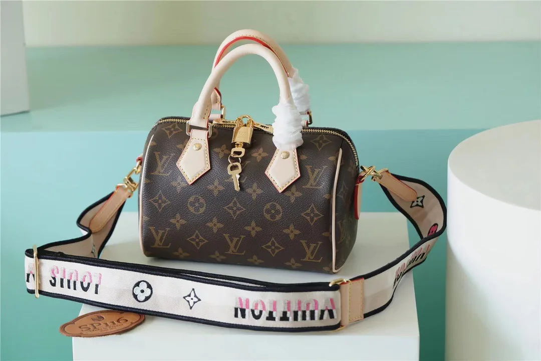 Alternative view of Louis Vuitton Speedy Bandouliere 20 Top Handle Bag / Black Monogram Canvas Gold Hardware