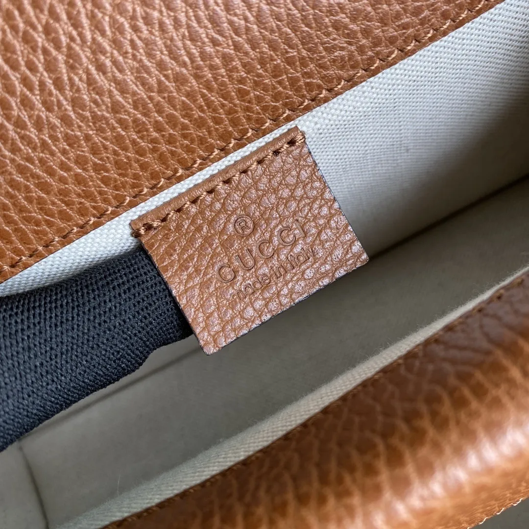 Gucci Dionysus Small Shoulder Bag / Dark Blue/ Ivory Eco Washed Organic GG Jacquard Denim Antique Silver Hardware - Image 11