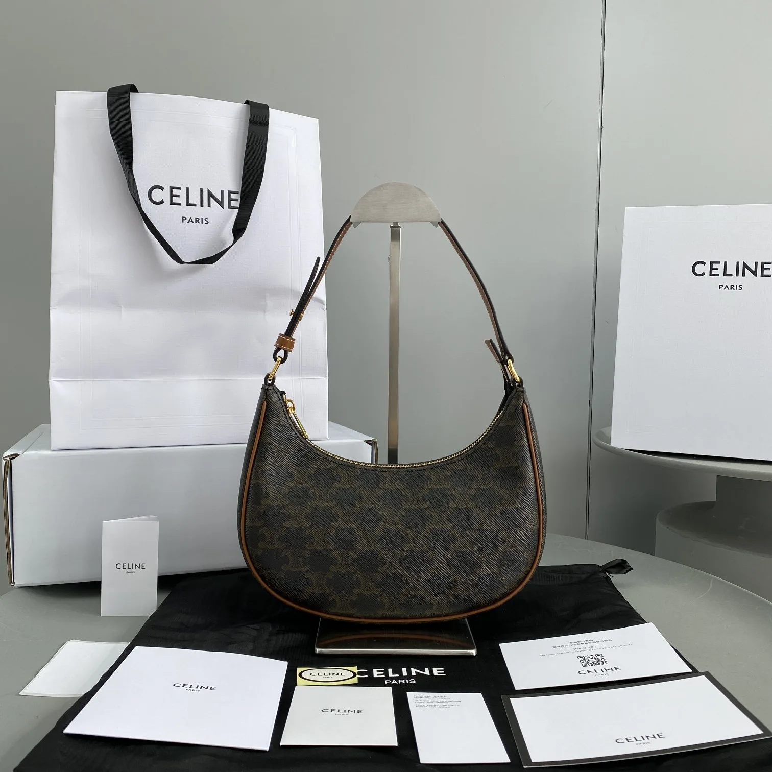 Alternative view of Celine Ava Bag In Triomphe Canvas Brown / .04LU