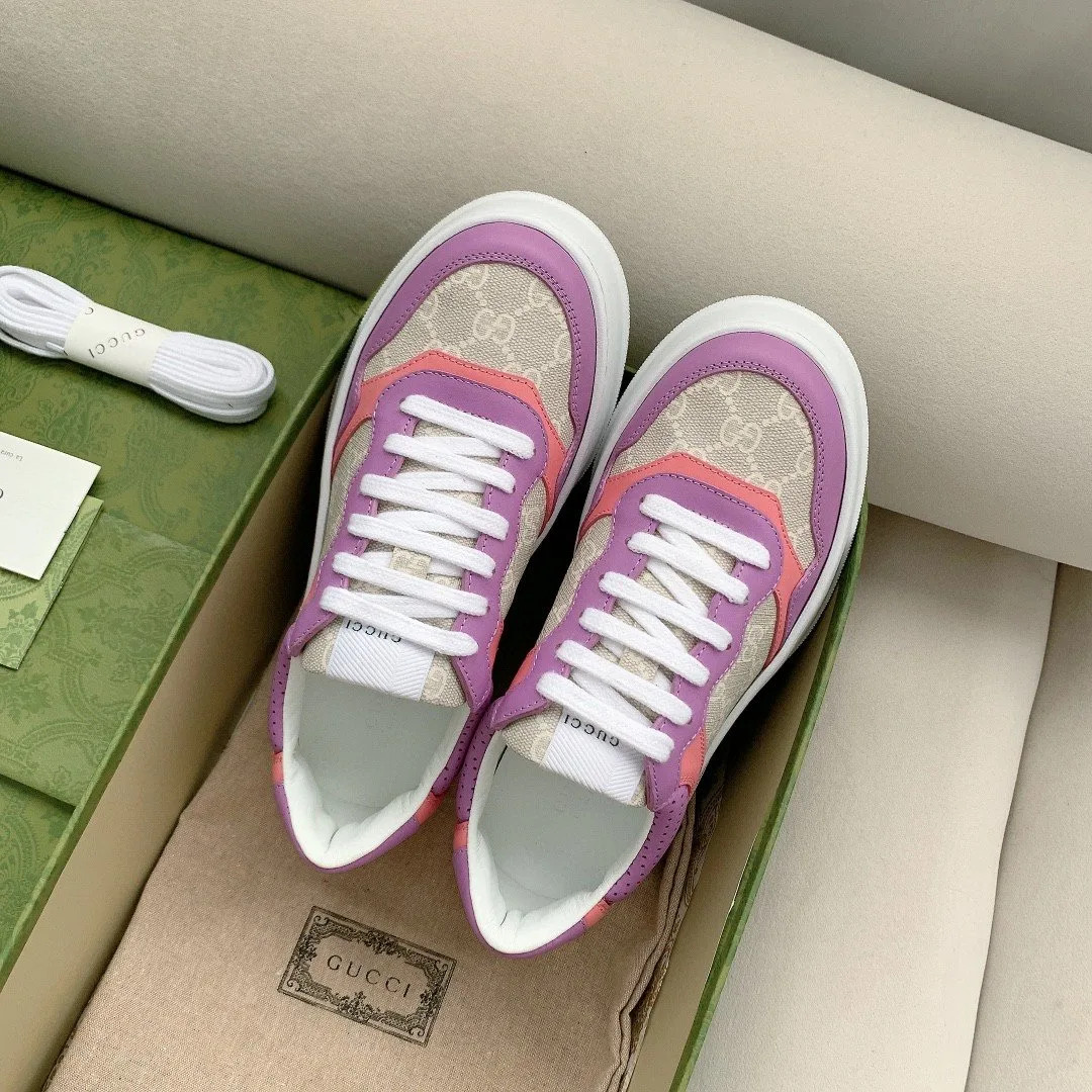 Gucci Women’s GG Sneaker Pink And Purple Supreme - Image 5
