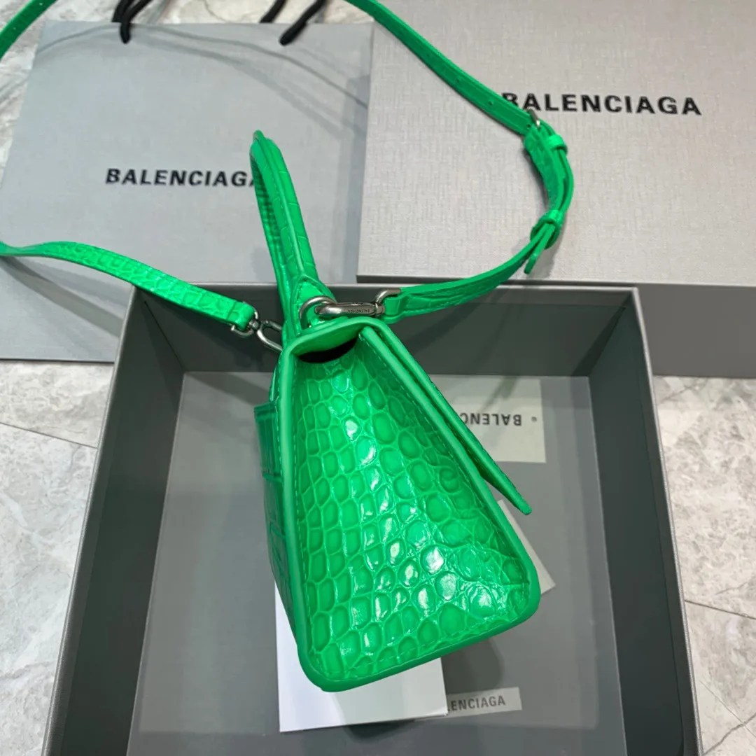 Balenciaga Hourglass XS Handbag In Bright Green - Image 4
