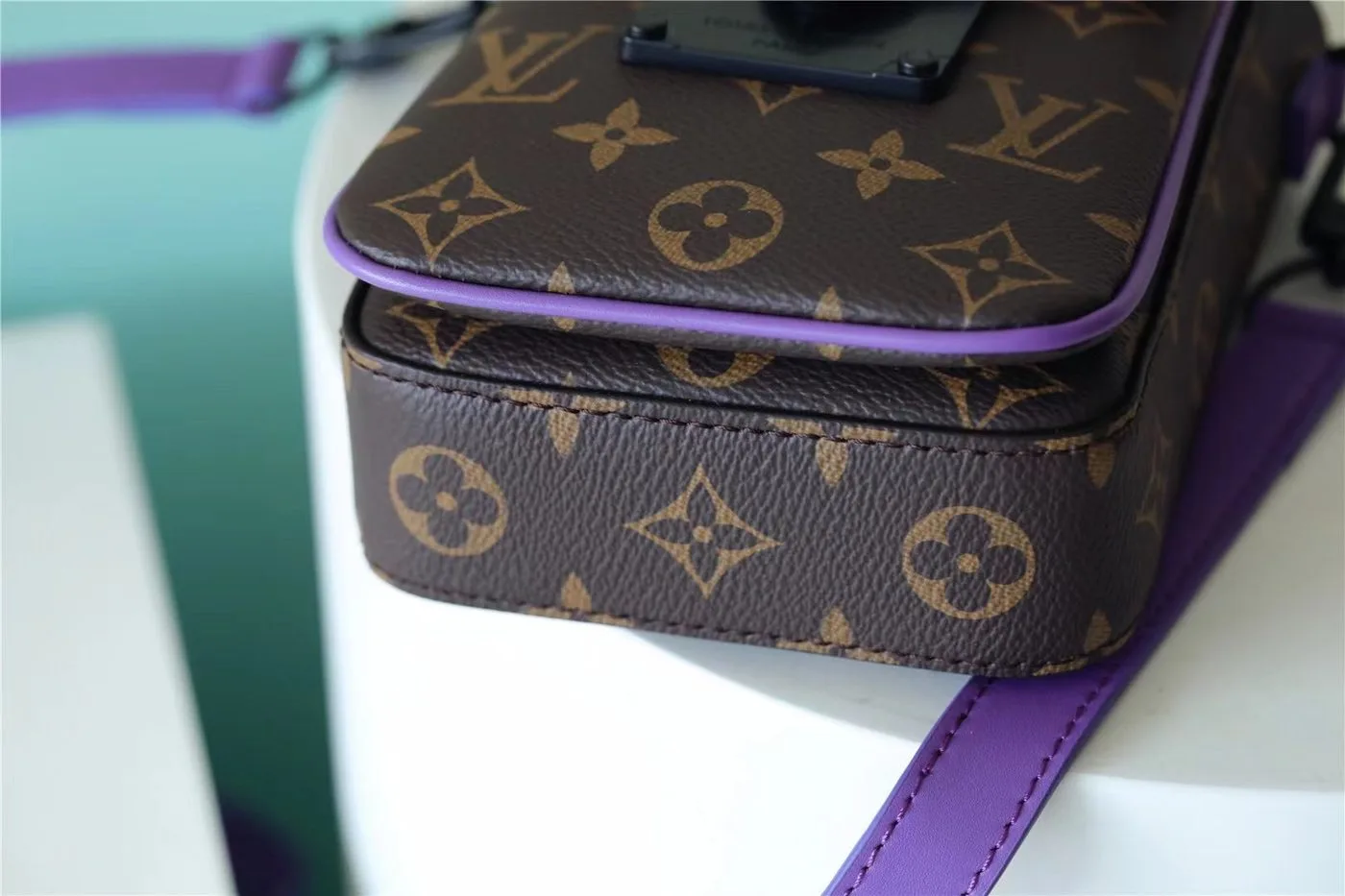 Louis Vuitton S-Lock Vertical Wearable Wallet Monogram Macassar Purple - Image 4