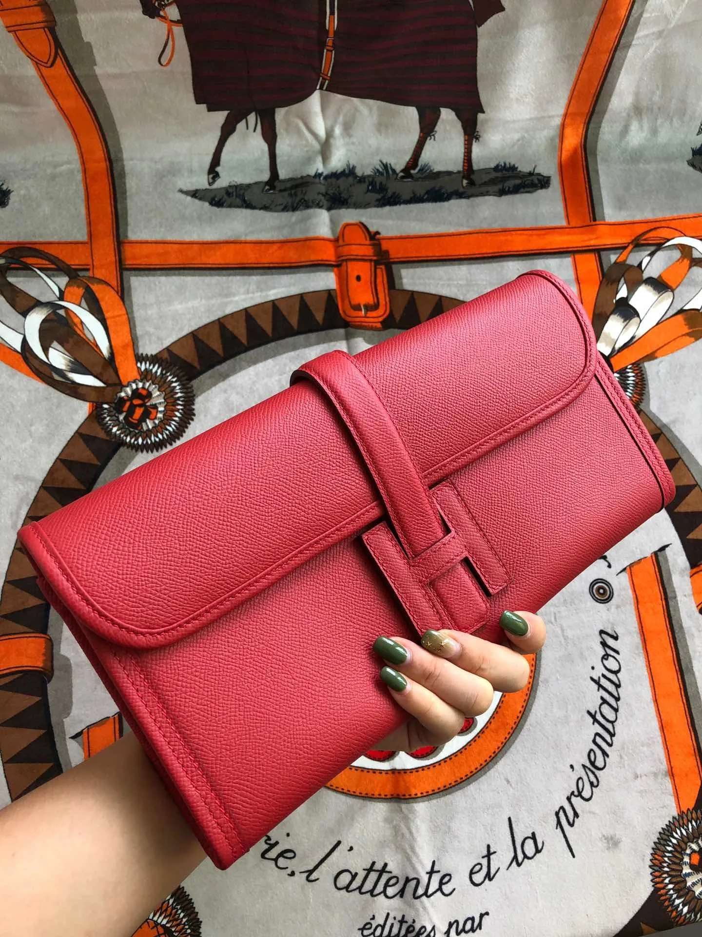 Hermes Jige Elan 29 Clutch Wallet / Red - Image 8