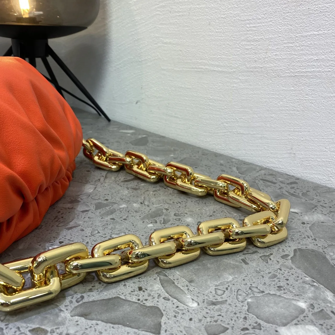 Bottega Veneta Chain Pouch Orange - Image 5