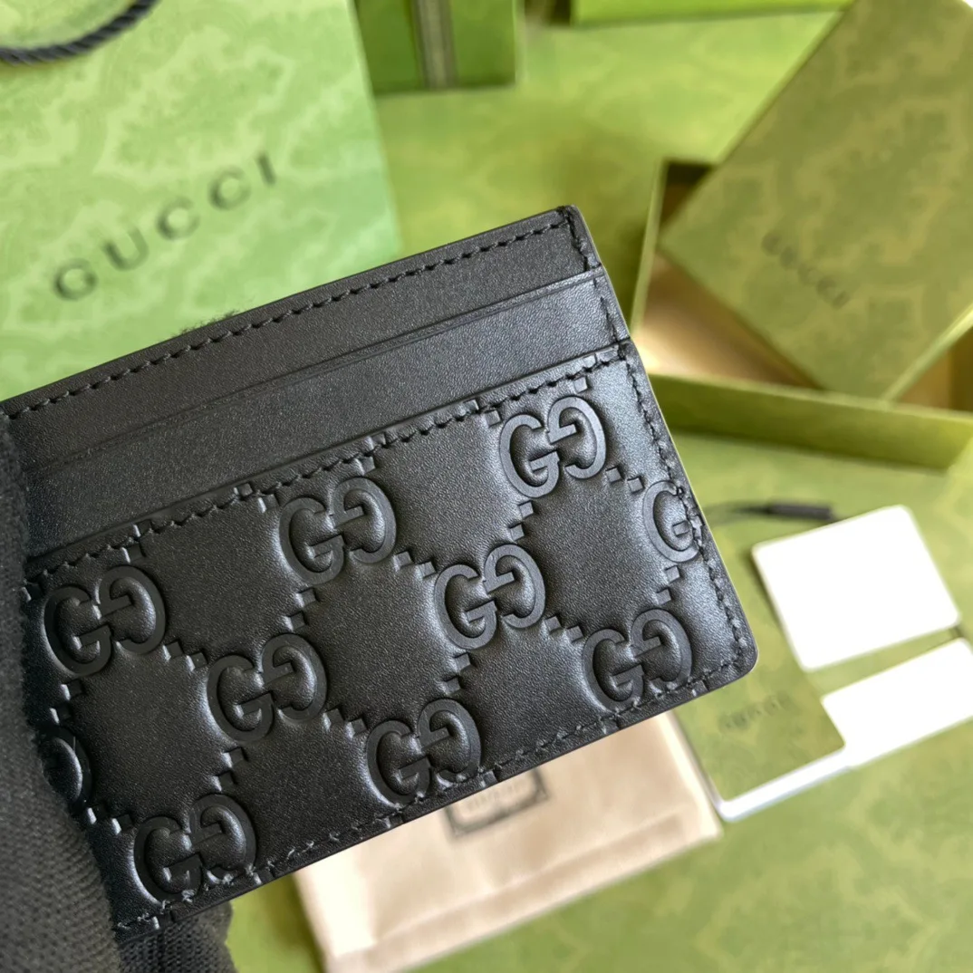 Alternative view of Gucci Card Case GG Embossed in Black /