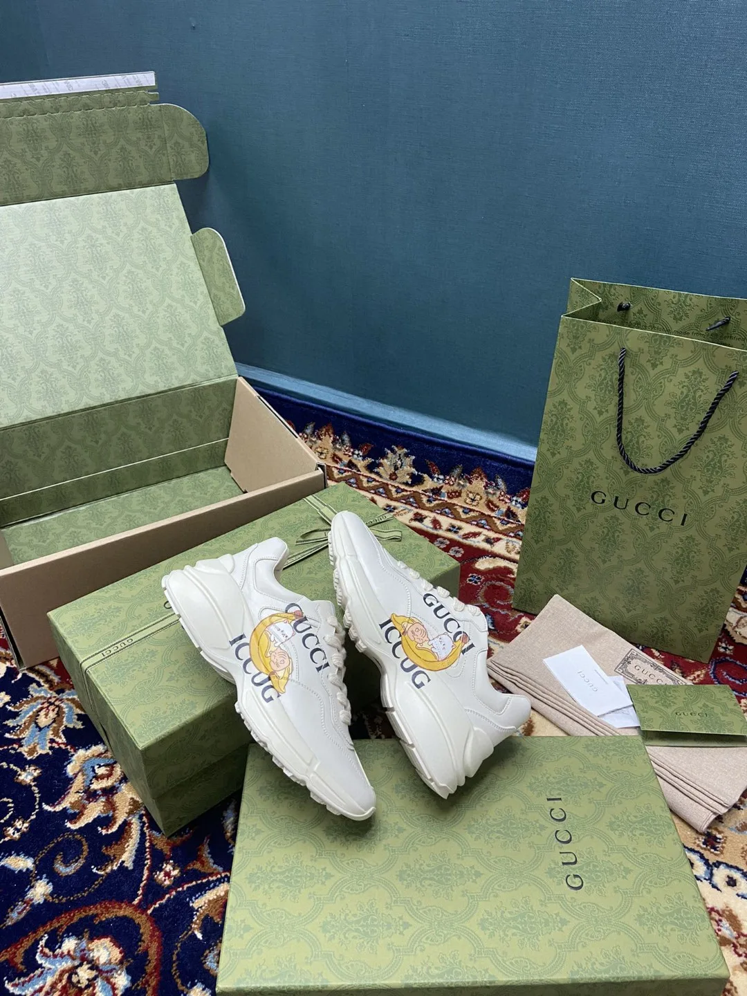 Alternative view of Gucci Rhyton Sneakers With Bananya White Ivory -2SH00-9522a