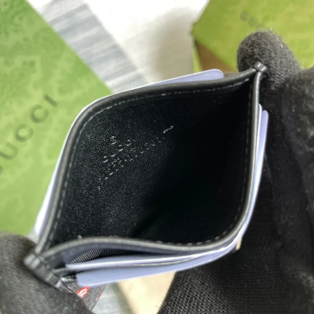Gucci Card Case Black with Bees / - Image 3