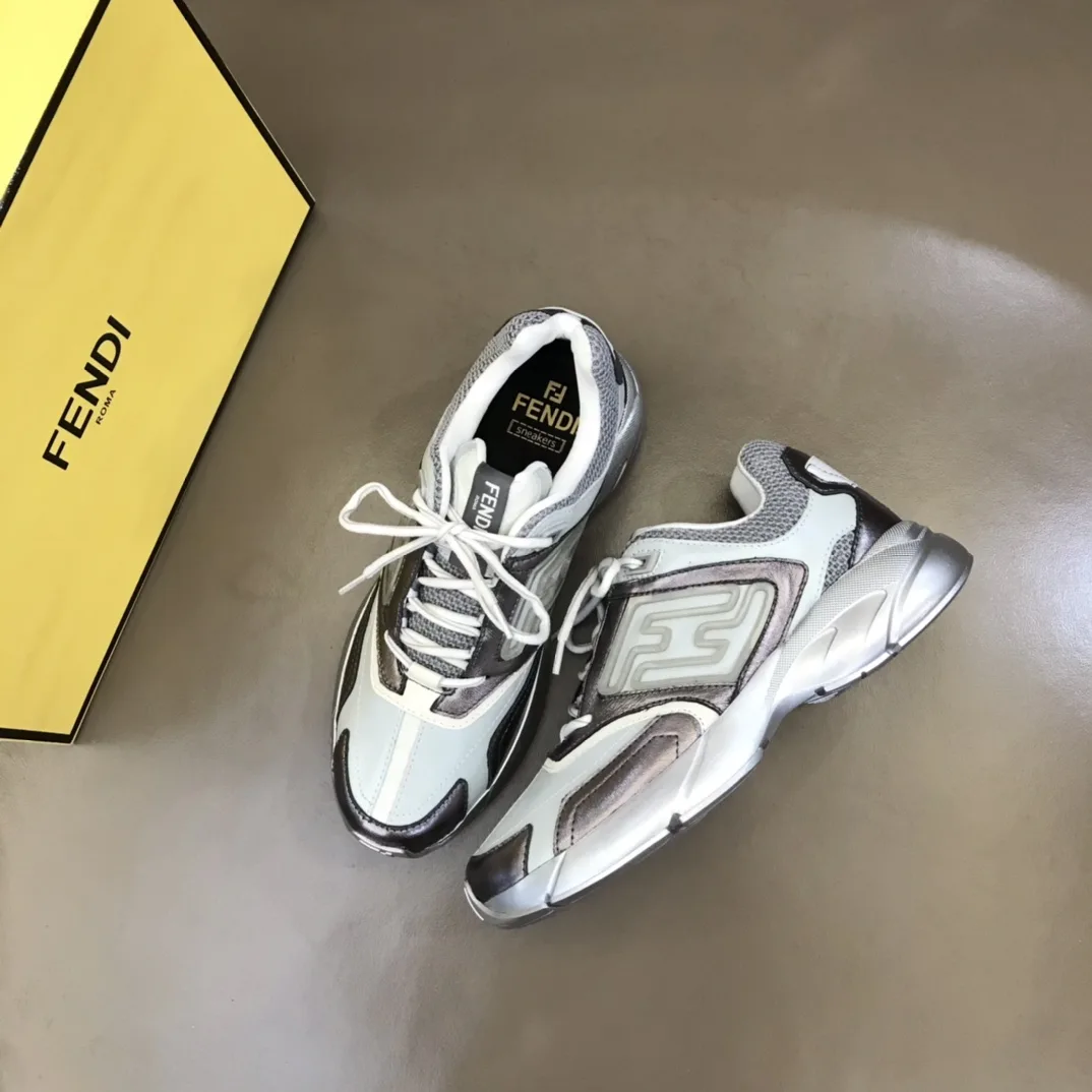 FD Fendi Faster Trainers Sneakers Grey - Image 3