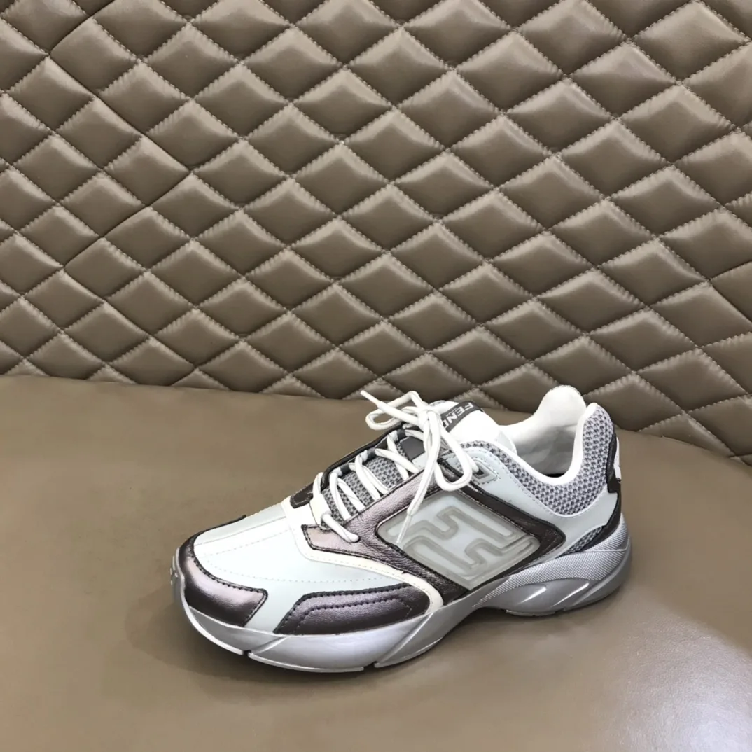 FD Fendi Faster Trainers Sneakers Grey - Image 6