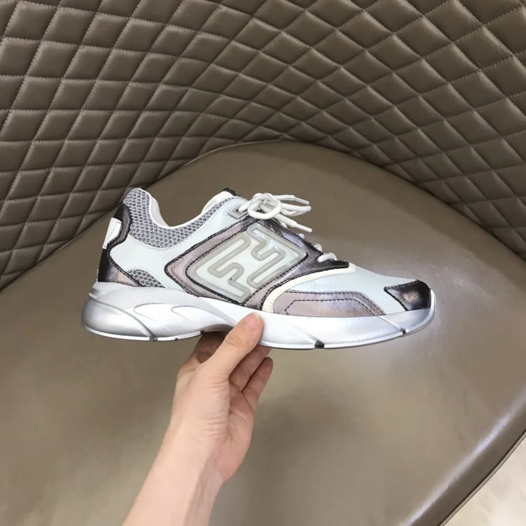 FD Fendi Faster Trainers Sneakers Grey - Image 7