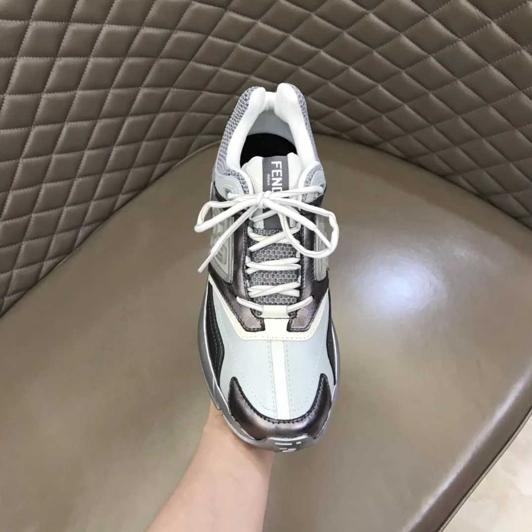 FD Fendi Faster Trainers Sneakers Grey - Image 8