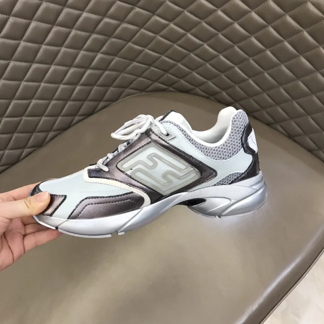 FD Fendi Faster Trainers Sneakers Grey - Image 9
