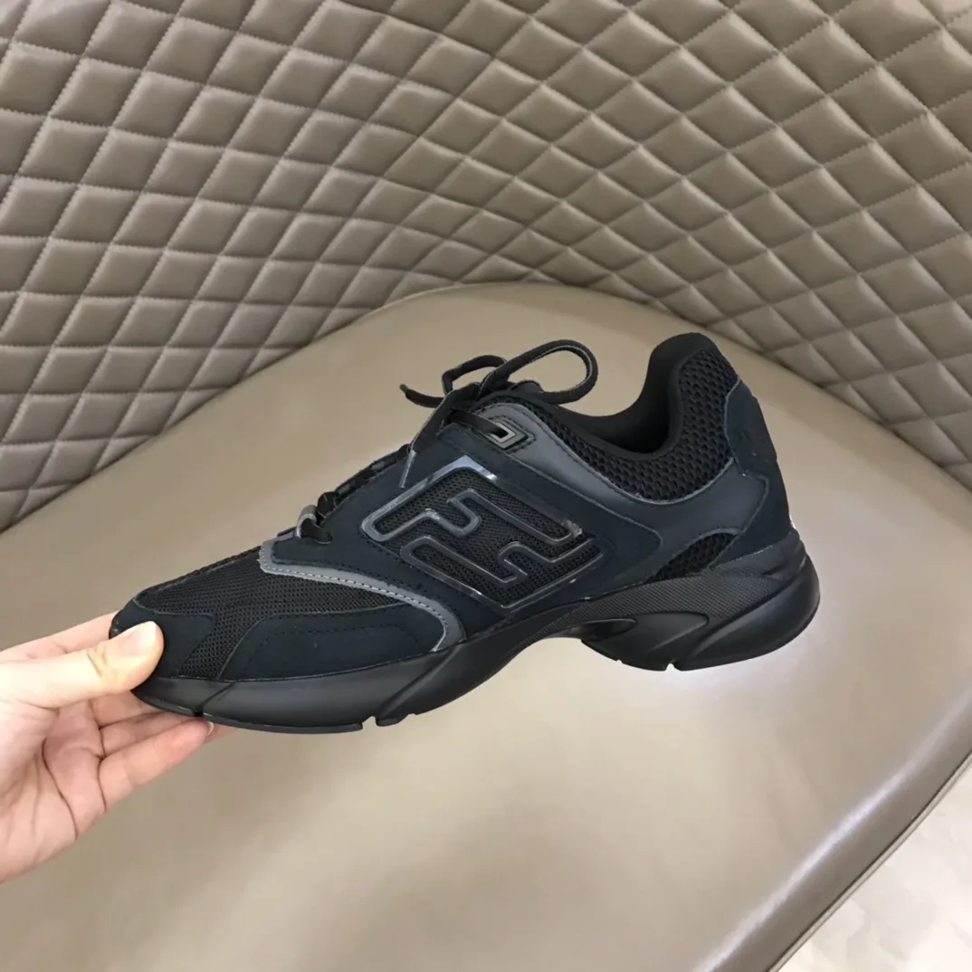 FD Fendi Faster Trainers Sneakers Black 7E1555AKX6F1ICG - Image 9