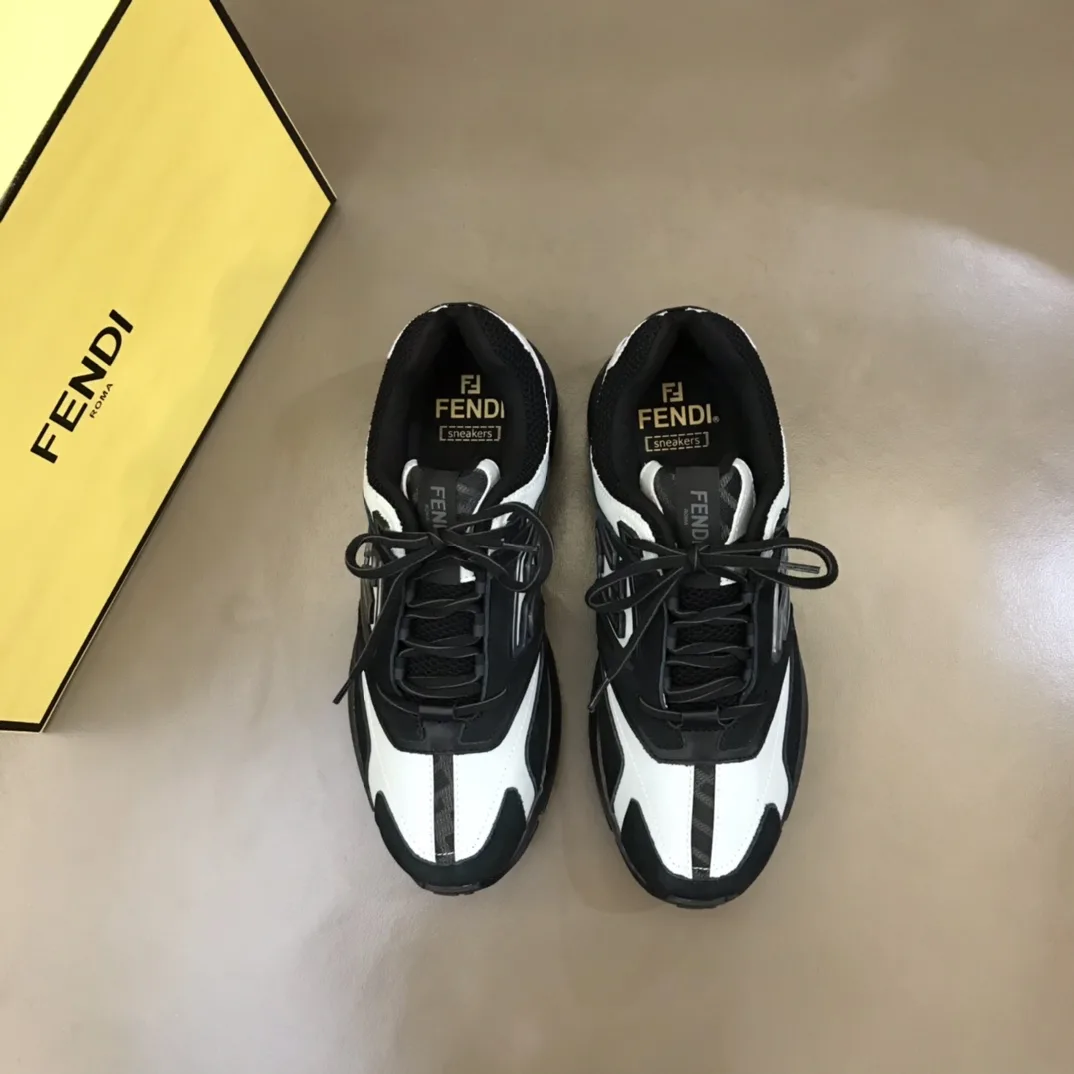 Alternative view of FD Fendi Faster Trainers Sneakers Black And White
