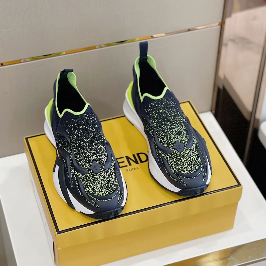 FD Fendi Flow Running Sneakers Blue 7E1504AKX3F1IXP - Image 5