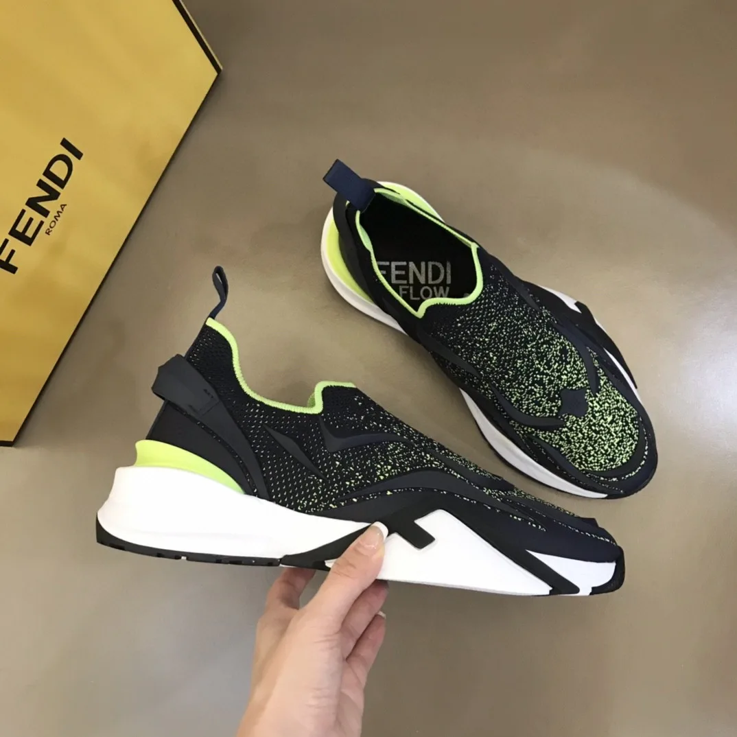 Alternative view of FD Fendi Flow Running Sneakers Black And Green