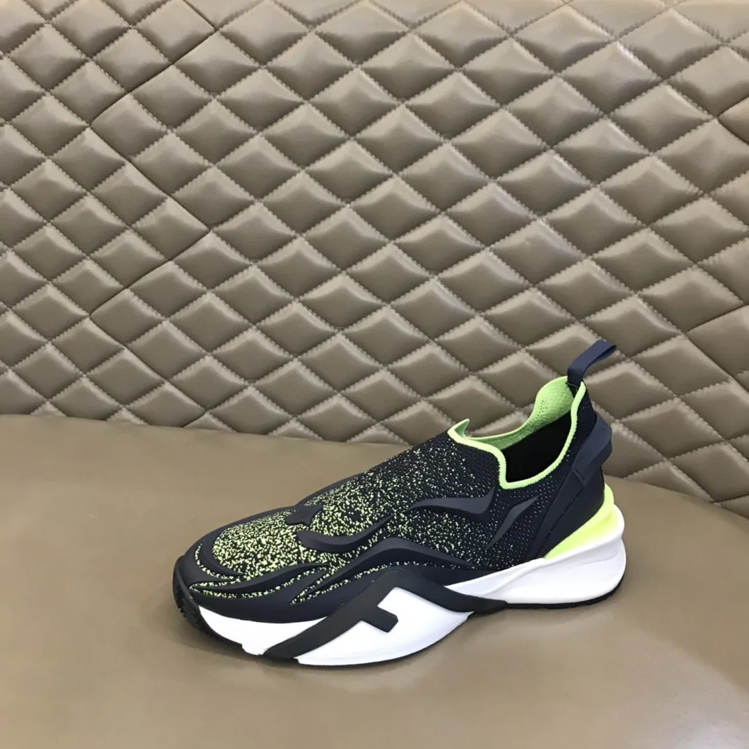 FD Fendi Flow Running Sneakers Black And Green - Image 3