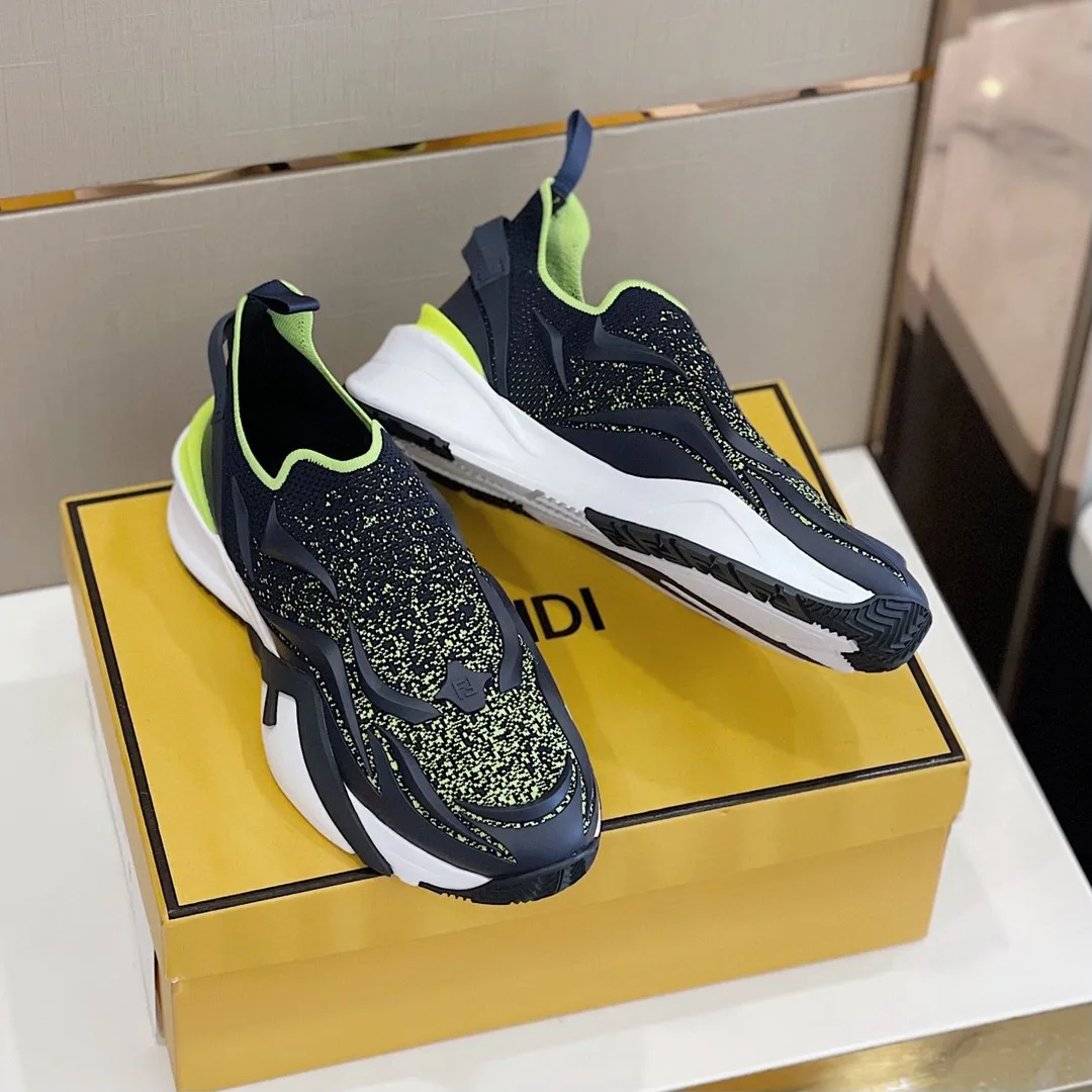 FD Fendi Flow Running Sneakers Blue 7E1504AKX3F1IXP - Image 3