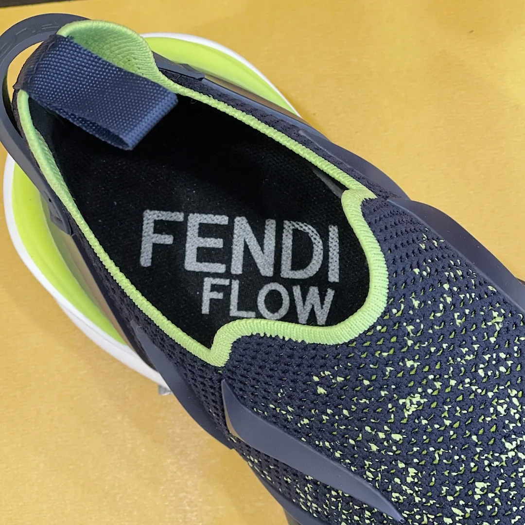 FD Fendi Flow Running Sneakers Blue 7E1504AKX3F1IXP - Image 4