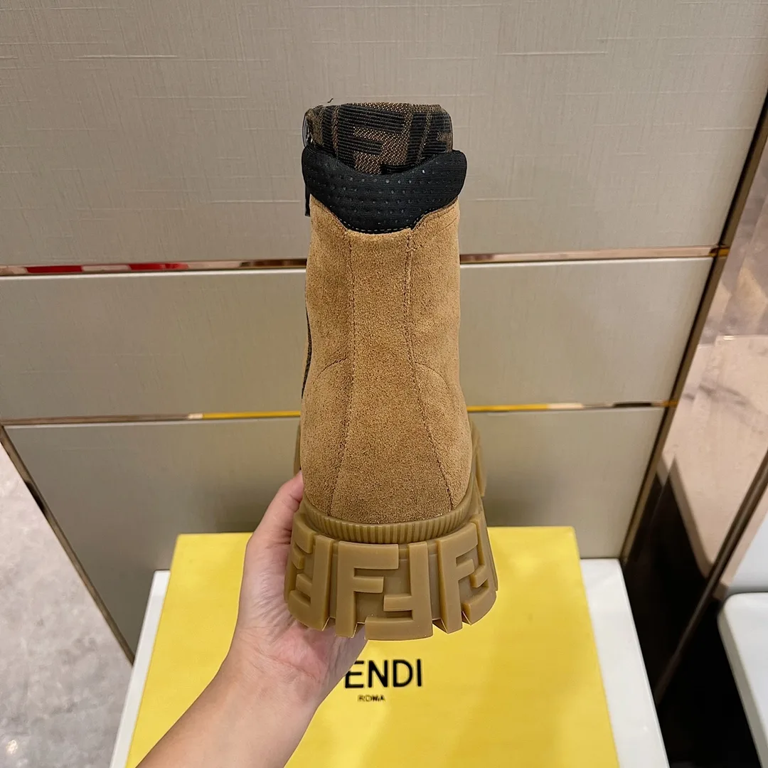 Alternative view of Fendi FD Fendi Force Lace-Up Ankle Boots Brown