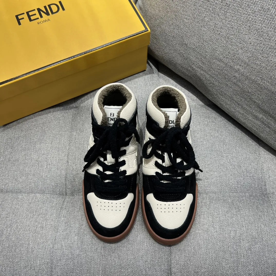 Alternative view of Fendi FD Fendi Match Lace-Up Hight-Tops Sneakers Black 8E8358AHH2F1FZB